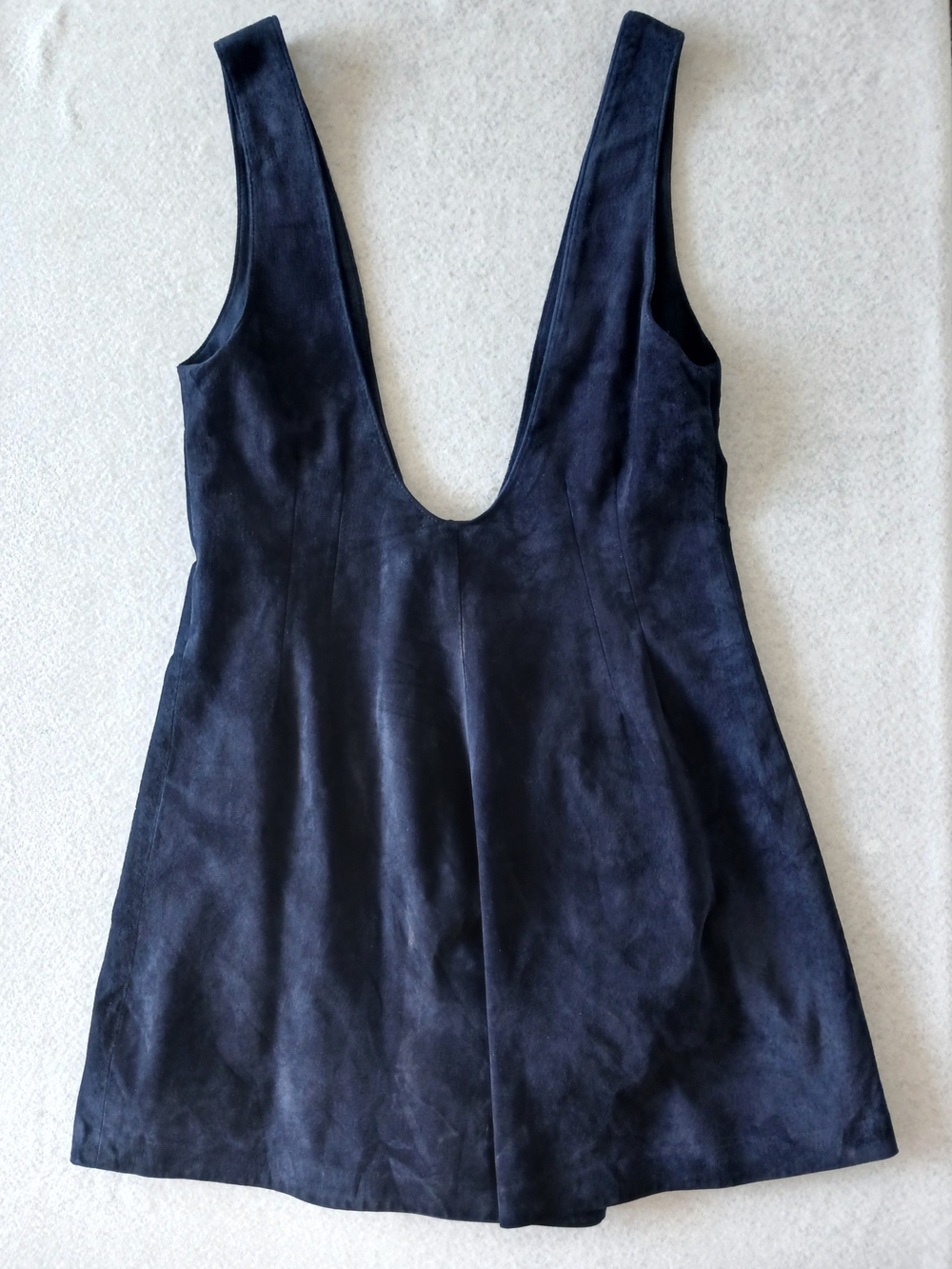 Danier Suede Vintage 90's Navy Pinafore Romper - Picture 4 of 16
